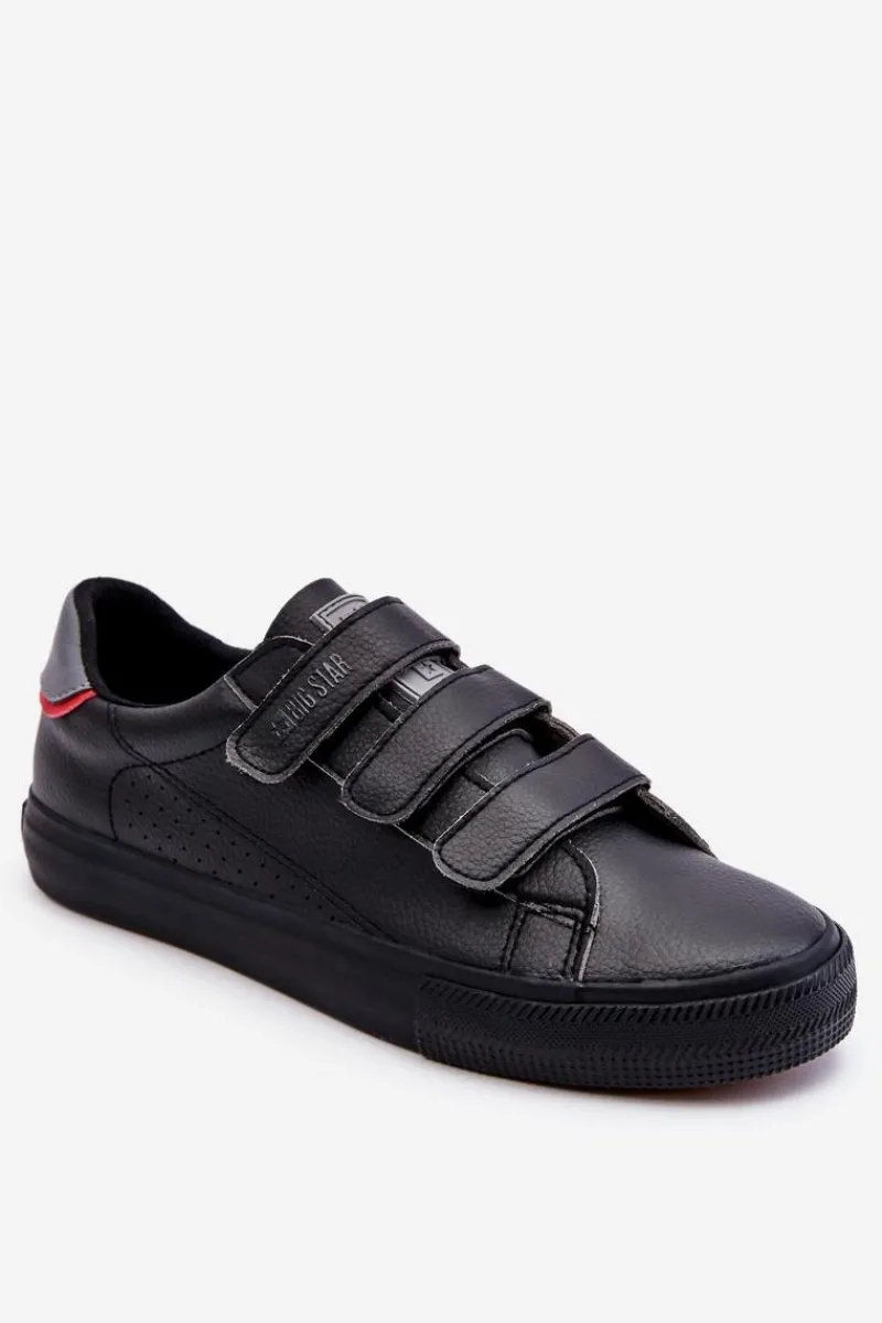 Trampki Męskie Big Star|Trampki Niskie>Big Star Shoes Męskie Tenisówki Na Rzepy Big Star LL174633 Czarne