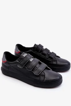 Trampki Męskie Big Star|Trampki Niskie>Big Star Shoes Męskie Tenisówki Na Rzepy Big Star LL174633 Czarne