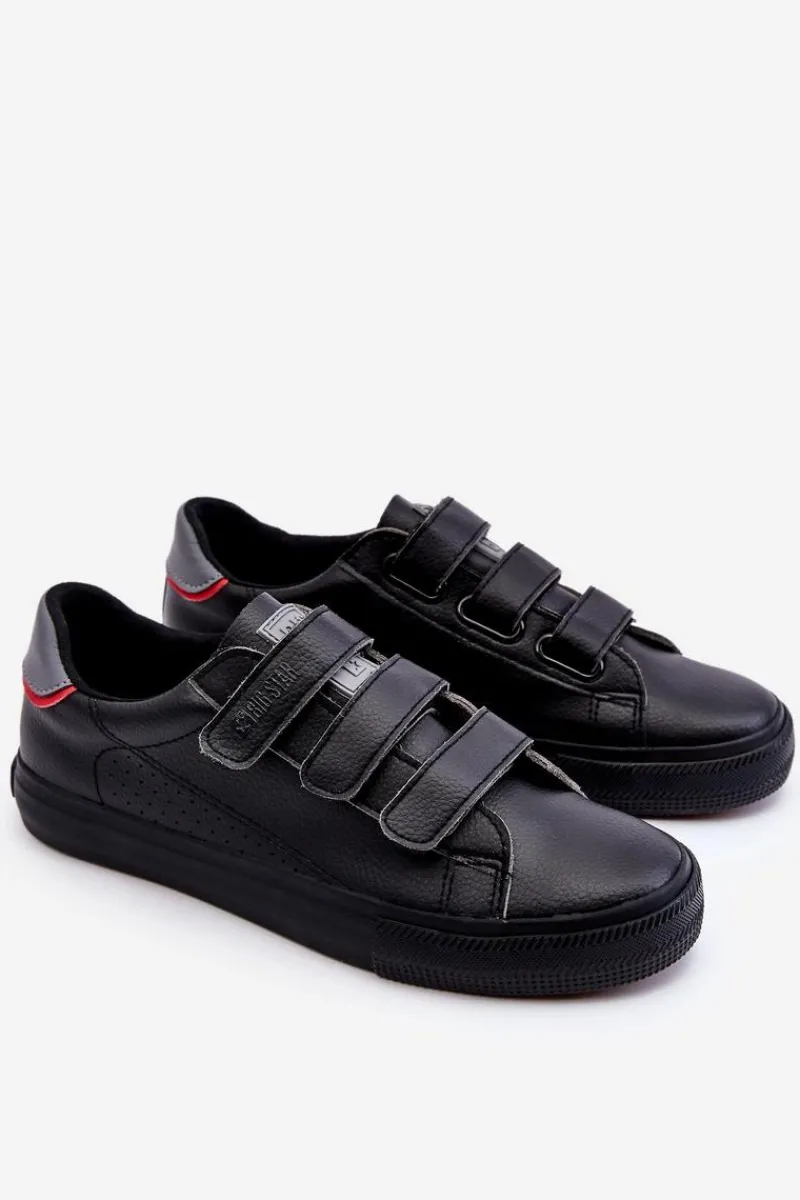 Trampki Męskie Big Star|Trampki Niskie>Big Star Shoes Męskie Tenisówki Na Rzepy Big Star LL174633 Czarne