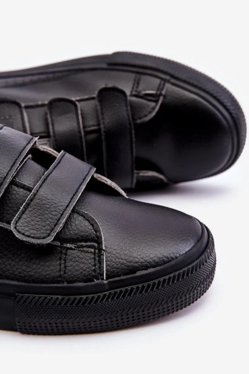 Trampki Męskie Big Star|Trampki Niskie>Big Star Shoes Męskie Tenisówki Na Rzepy Big Star LL174633 Czarne