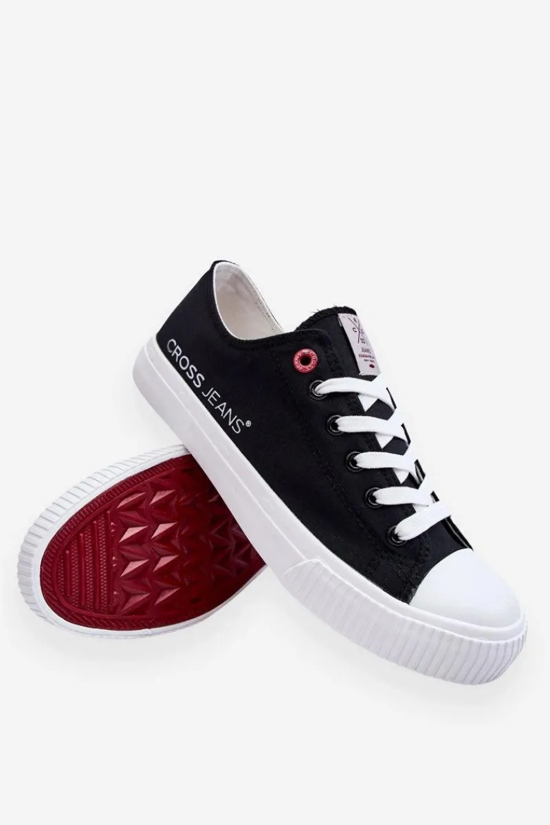 Sale Męskie Trampki LL1R4023 Czarne Męskie Trampki Męskie Cross Jeans|Trampki Niskie