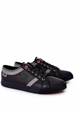 Outlet Męskie Trampki II1R4004C Czarne Męskie Trampki Męskie Cross Jeans|Trampki Niskie