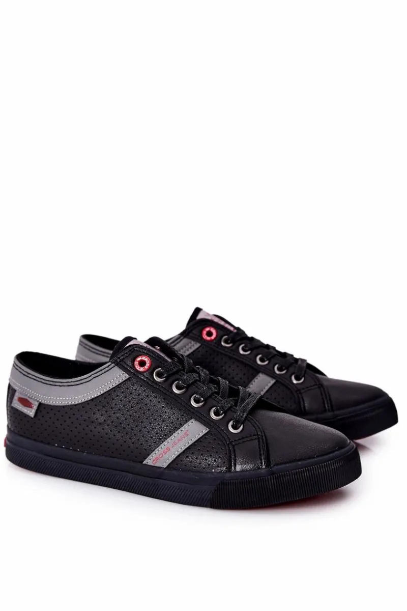 Outlet Męskie Trampki II1R4004C Czarne Męskie Trampki Męskie Cross Jeans|Trampki Niskie