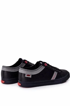 Outlet Męskie Trampki II1R4004C Czarne Męskie Trampki Męskie Cross Jeans|Trampki Niskie