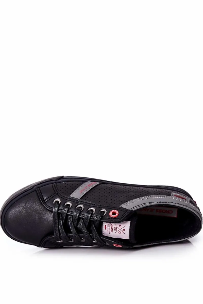 Outlet Męskie Trampki II1R4004C Czarne Męskie Trampki Męskie Cross Jeans|Trampki Niskie