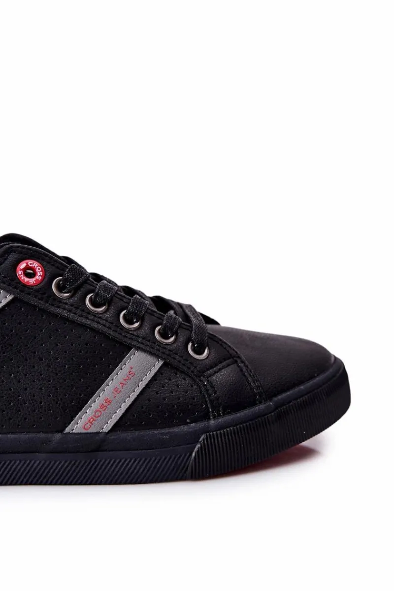 Outlet Męskie Trampki II1R4004C Czarne Męskie Trampki Męskie Cross Jeans|Trampki Niskie