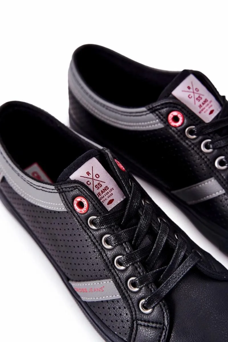 Outlet Męskie Trampki II1R4004C Czarne Męskie Trampki Męskie Cross Jeans|Trampki Niskie