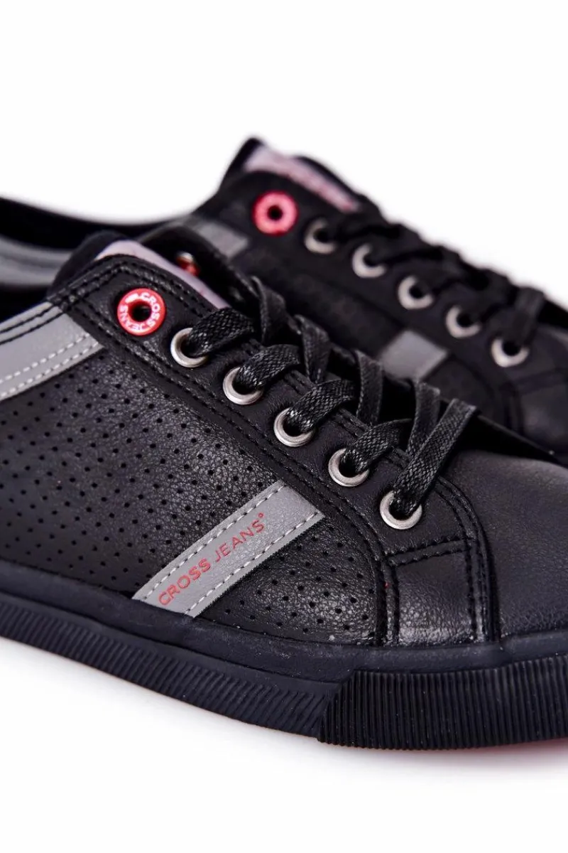 Outlet Męskie Trampki II1R4004C Czarne Męskie Trampki Męskie Cross Jeans|Trampki Niskie