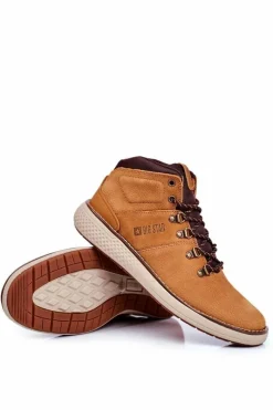 Obuwie Trekkingowe Męskie|Botki Męskie>Big Star Shoes Męskie Trzewiki Skórzane Trekkingi Big Star Camel GG174491