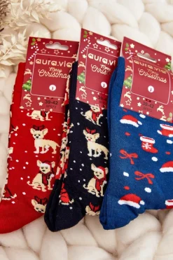 Sale Męskie Świąteczne Bawełniane Skarpetki Z Reniferami Czerwone Skarpetki|Skarpetki