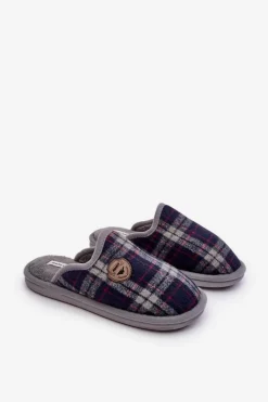 Papcie Męskie>Boto Męskie Wsuwane Kapcie Szare Kallile