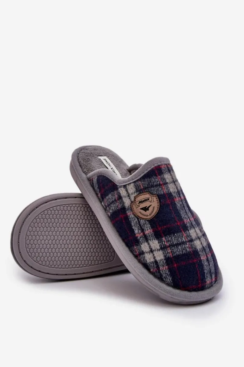 Papcie Męskie>Boto Męskie Wsuwane Kapcie Szare Kallile