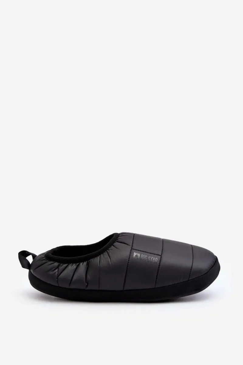 Best Męskie Wsuwane Ocieplane Kapcie Czarne Big Star KK174363 Męskie Papcie Męskie