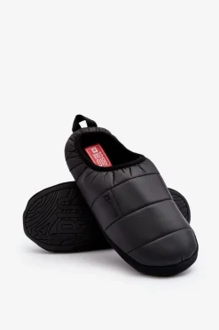 Best Męskie Wsuwane Ocieplane Kapcie Czarne Big Star KK174363 Męskie Papcie Męskie