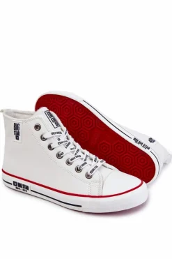 New Big Star Shoes Męskie Wysokie Ocieplane Trampki Big Star KK174345 Białe Biały