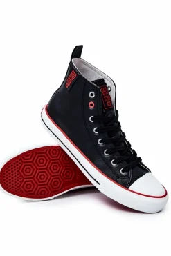 Clearance Męskie Wysokie Skórzane Trampki BIG STAR JJ174070 Czarne Męskie Trampki Męskie Big Star|Trampki Wysokie