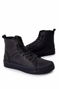 Trampki Męskie Big Star|Trampki Wysokie></noscript>Big Star Shoes Męskie Wysokie Trampki BIG STAR II174048 Czarne