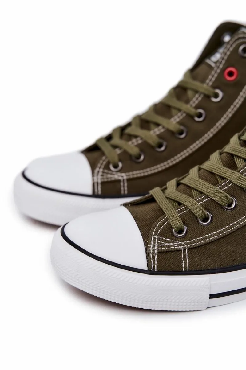 Outlet Męskie Wysokie Trampki Big Star JJ174387 Khaki Męskie Trampki Męskie Big Star|Trampki Wysokie