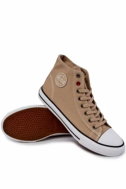 Big Star Shoes Męskie Wysokie Trampki Big Star JJ174386 Beżowe