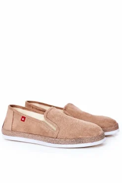 Trampki Męskie Big Star|Półbuty Casual>Big Star Shoes Męskie Zamszowe Espadryle Big Star HH176003 Beżowe