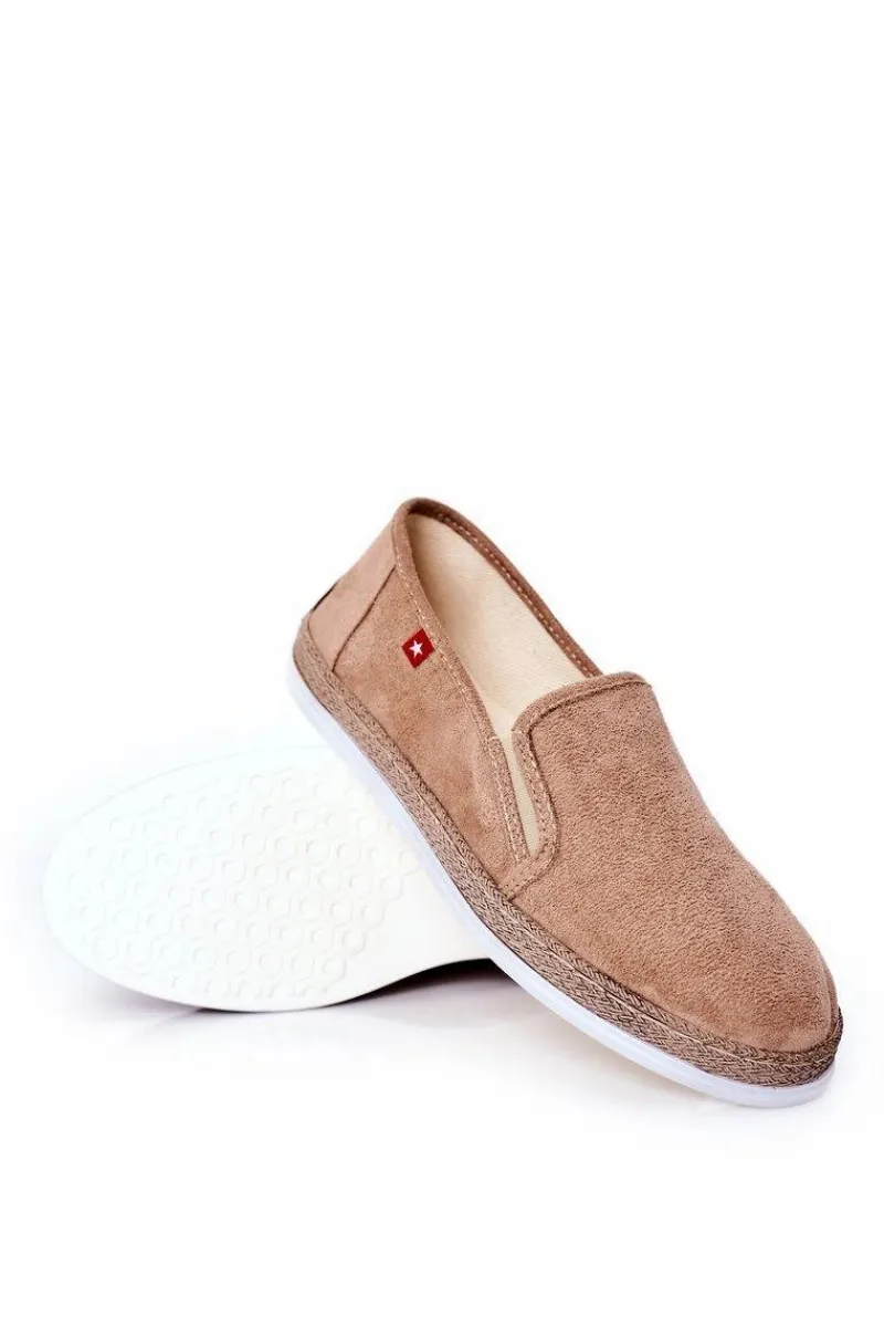 Trampki Męskie Big Star|Półbuty Casual>Big Star Shoes Męskie Zamszowe Espadryle Big Star HH176003 Beżowe