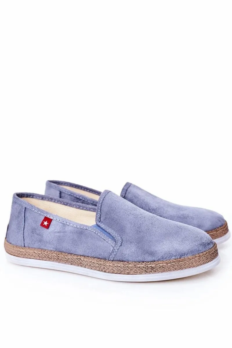 Big Star Shoes Męskie Zamszowe Espadryle Big Star HH176004 Niebieskie