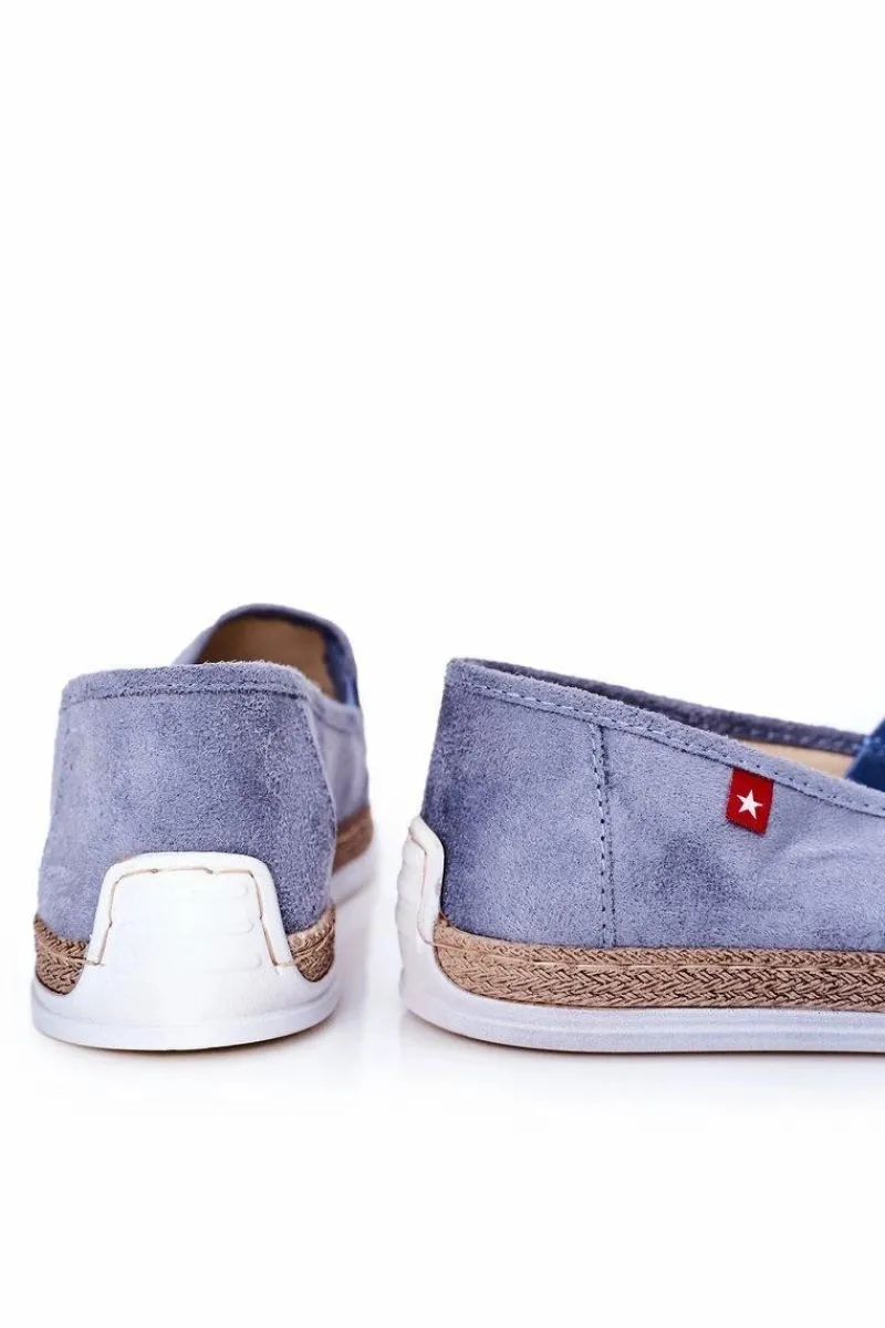 Big Star Shoes Męskie Zamszowe Espadryle Big Star HH176004 Niebieskie