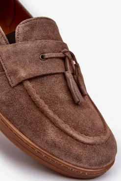 Półbuty Casual|Półbuty Eleganckie>Zazoo Męskie Zamszowe Loafersy Półbuty 1566 Brązowe Brązowy