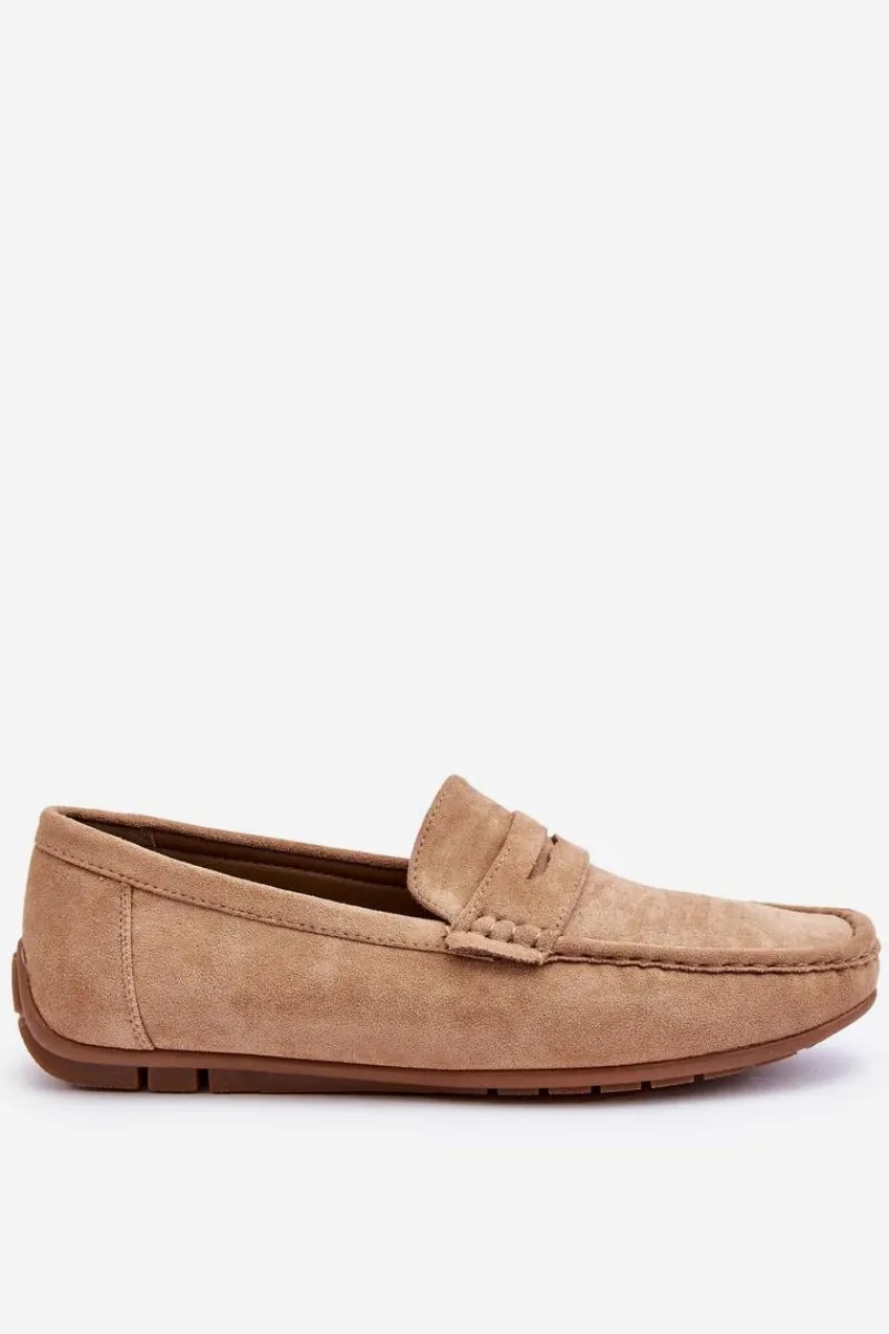 Mokasyny Wsuwane>Boto Męskie Zamszowe Mokasyny Beżowe Wesley