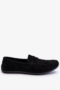 Discount Męskie Zamszowe Mokasyny Czarne Mack Męskie Mokasyny Wsuwane
