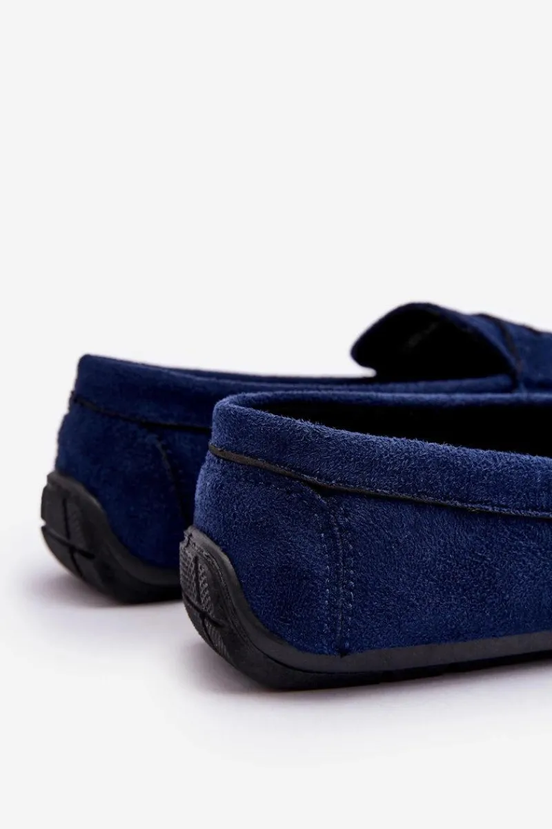 Mokasyny Wsuwane>Evento Męskie Zamszowe Mokasyny Granatowe Mack Niebieski