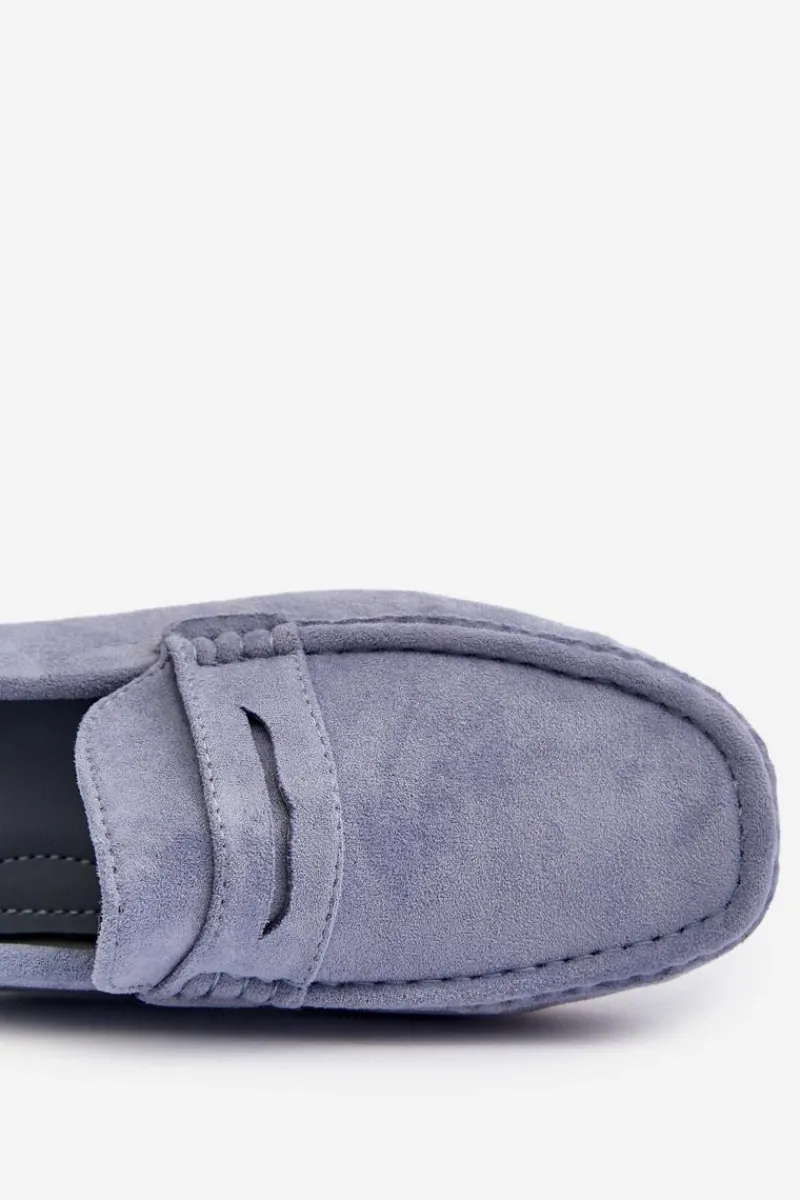 Mokasyny Wsuwane>Boto Męskie Zamszowe Mokasyny Niebieskie Wesley