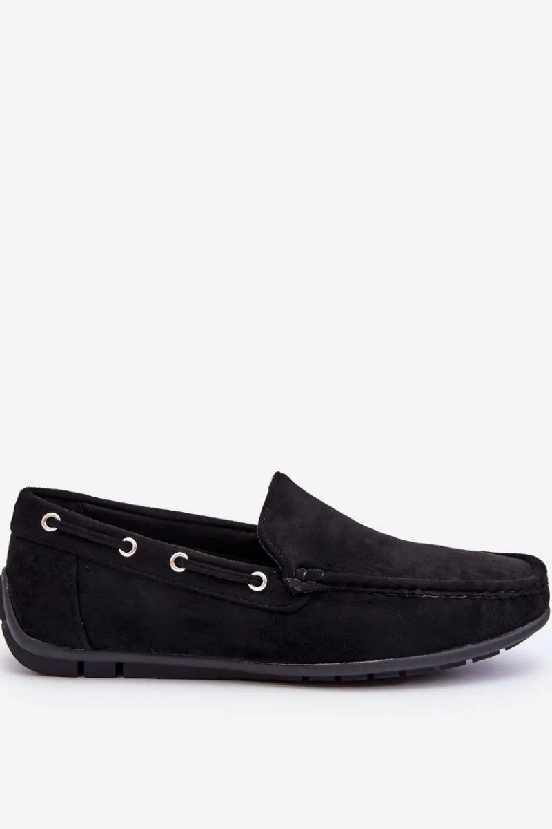 Mokasyny Wsuwane>Boto Męskie Zamszowe Wsuwane Mokasyny Czarne Rayan