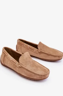Online Boto Męskie Zamszowe Wsuwane Mokasyny Brązowe Rayan