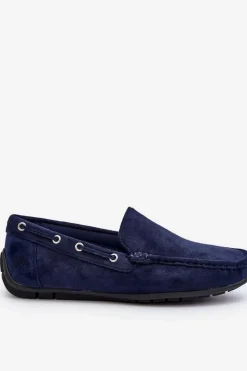 Mokasyny Wsuwane>Boto Męskie Zamszowe Wsuwane Mokasyny Granatowe Rayan