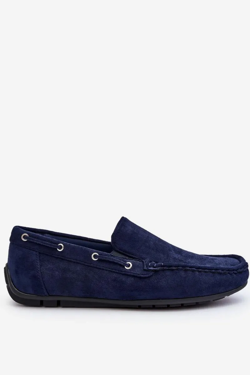 Mokasyny Wsuwane>Boto Męskie Zamszowe Wsuwane Mokasyny Granatowe Rayan
