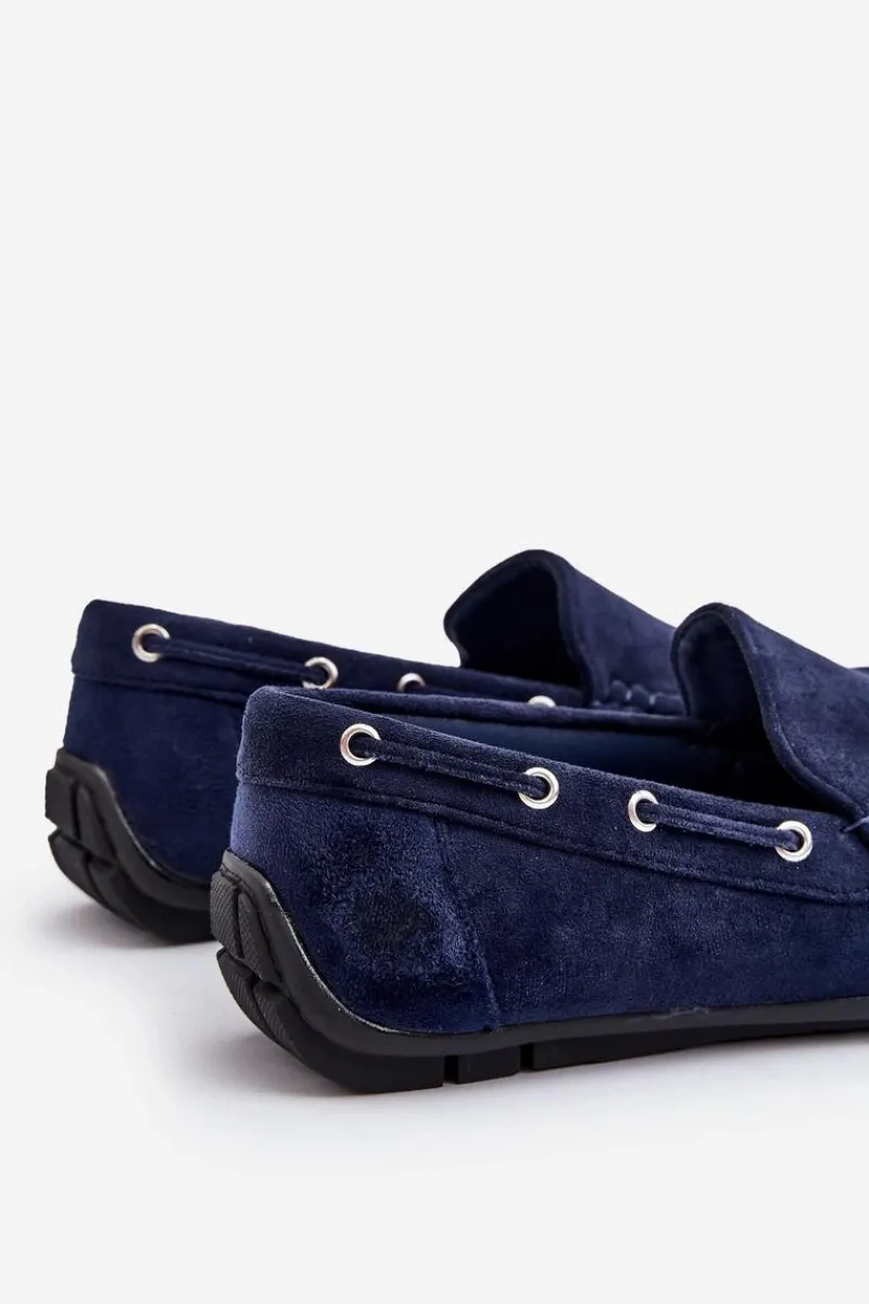 Mokasyny Wsuwane>Boto Męskie Zamszowe Wsuwane Mokasyny Granatowe Rayan