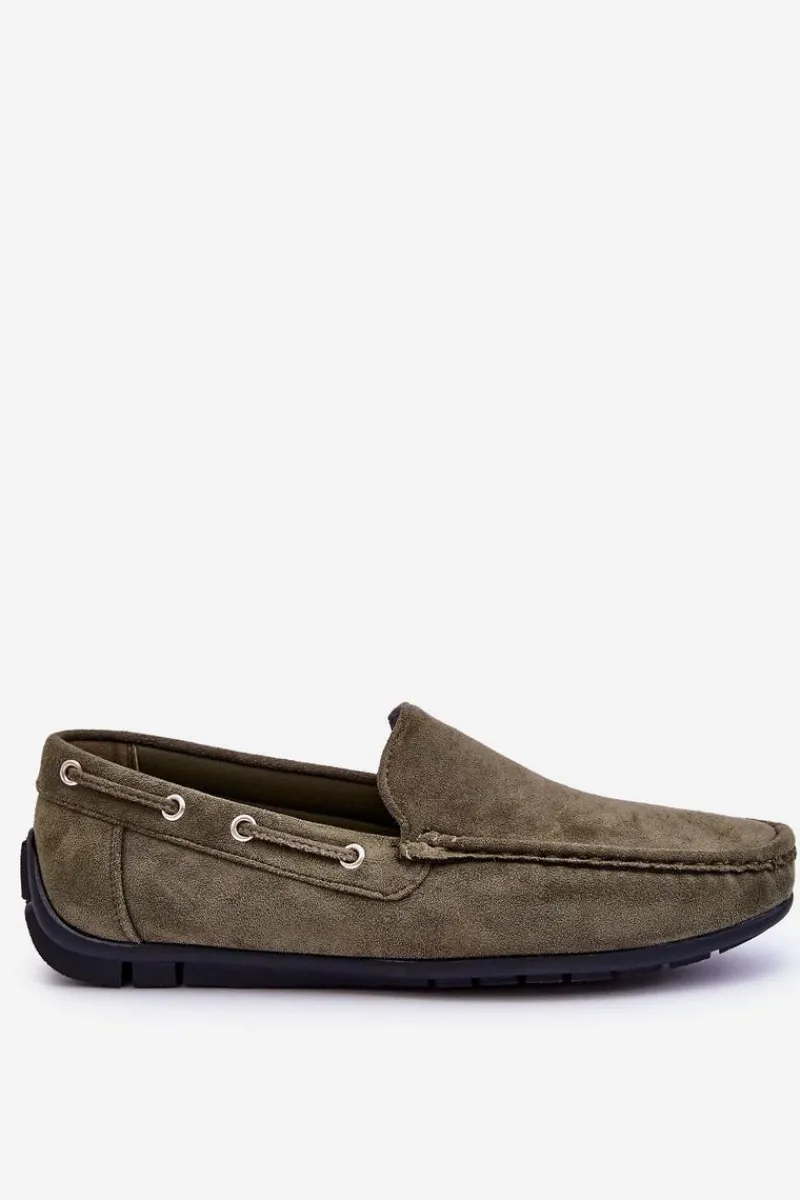 Sale Boto Męskie Zamszowe Wsuwane Mokasyny Zielone Rayan