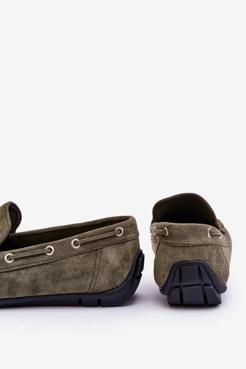 Sale Boto Męskie Zamszowe Wsuwane Mokasyny Zielone Rayan