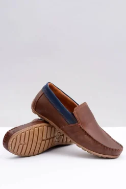 Discount Boto Neex | Brązowe Skórzane Męskie Wsuwane Mokasyny Pardon