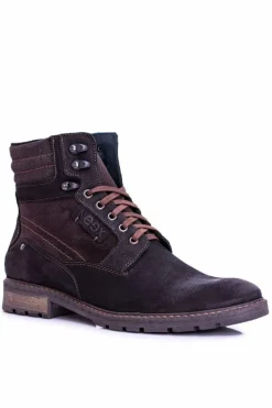 Outlet Neex Czarne Skórzane Ocieplane Męskie Botki Grigor Męskie Botki Męskie