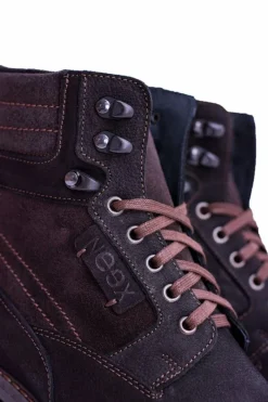 Outlet Neex Czarne Skórzane Ocieplane Męskie Botki Grigor Męskie Botki Męskie