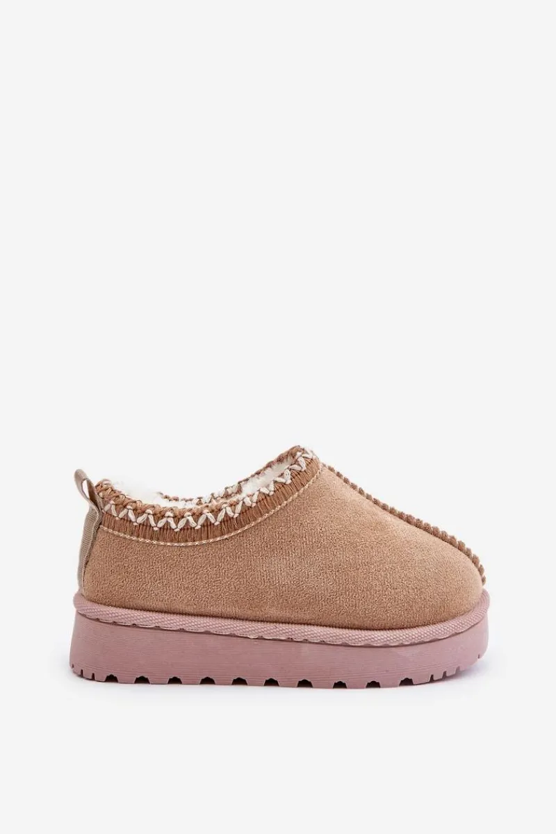 Dziewczęce|Dziewczęce>Boto Śniegowce Botki Dziecięce Na Platformie Ocieplane Futerkiem Beżowe Vilabria