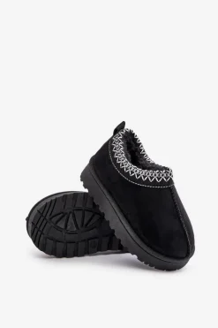 Best Śniegowce Botki Dziecięce Na Platformie Ocieplane Futerkiem Czarne Vilabria Dzieci Dziewczęce|Dziewczęce