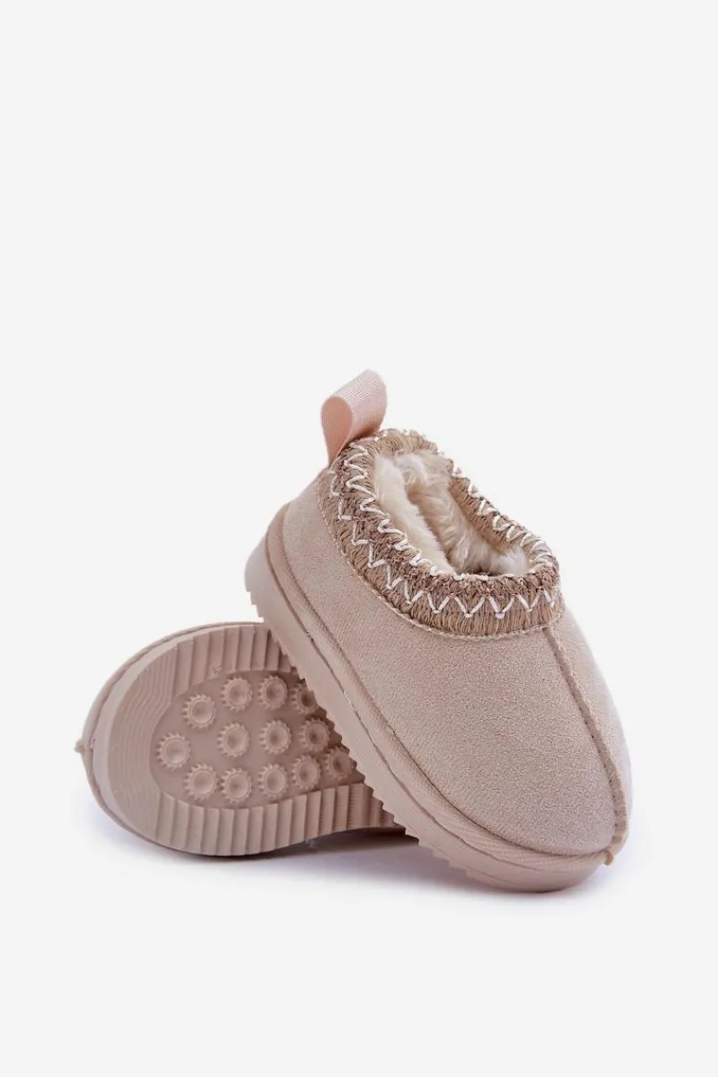 Online Boto Śniegowce Botki Dziecięce Na Platformie Ocieplane Futerkiem Jasnobeżowe Vilabria