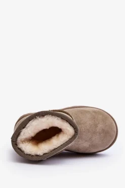 Sale Śniegowce Botki Ocieplane Dziecięce Zielone Leonora Dzieci Dziewczęce|Dziewczęce