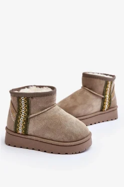 Sale Śniegowce Botki Ocieplane Dziecięce Zielone Leonora Dzieci Dziewczęce|Dziewczęce