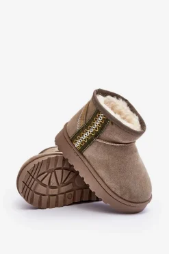 Sale Śniegowce Botki Ocieplane Dziecięce Zielone Leonora Dzieci Dziewczęce|Dziewczęce