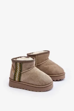 Sale Śniegowce Botki Ocieplane Dziecięce Zielone Leonora Dzieci Dziewczęce|Dziewczęce