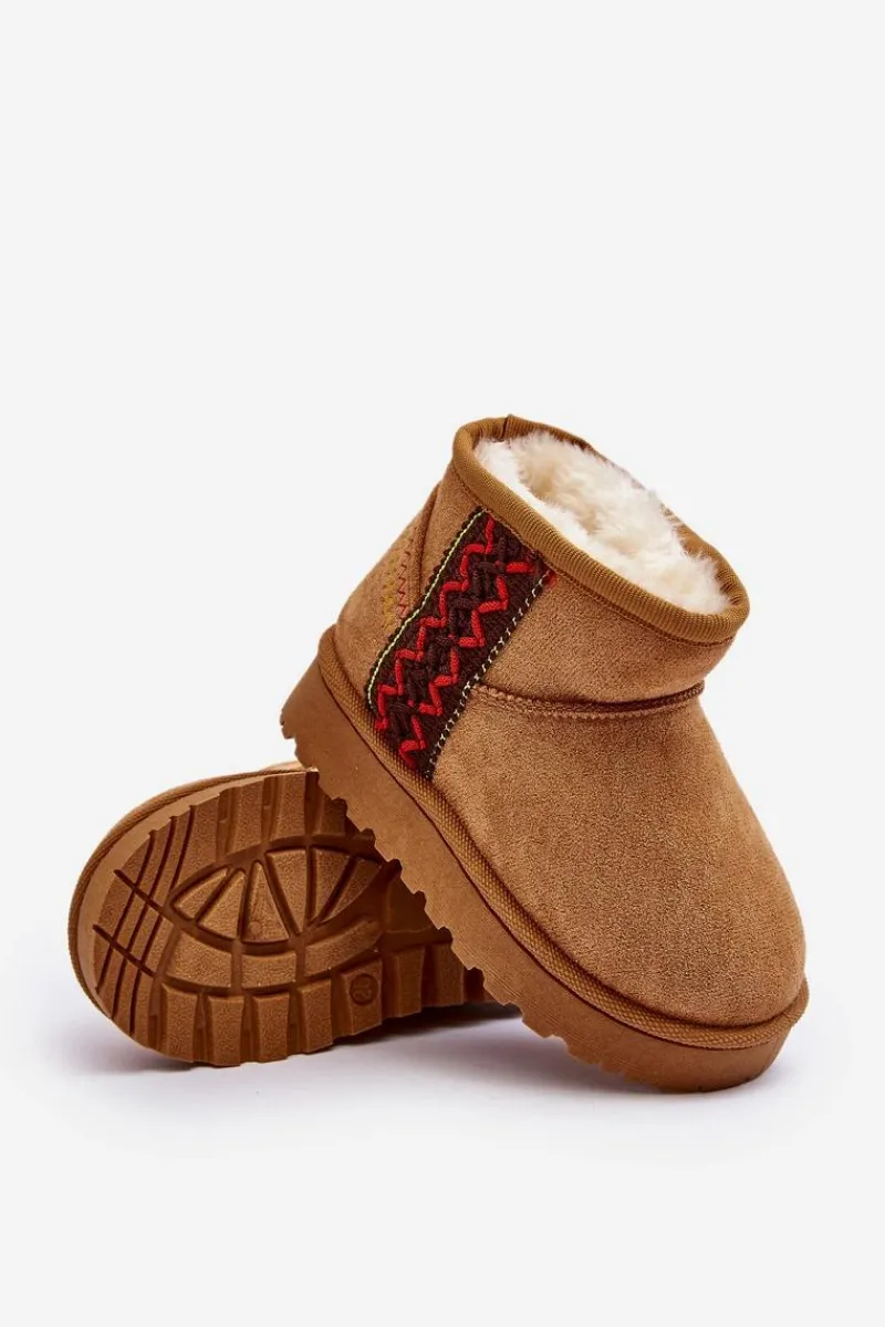 Dziewczęce|Dziewczęce>Boto Śniegowce Botki Ocieplane Dziecięce Camel Leonora Brązowy